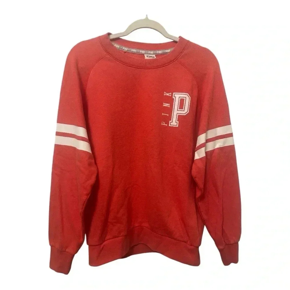 PINK Victoria's Secret Salmon Pink Pullover Oversized Sweatshirt Size Small‎
